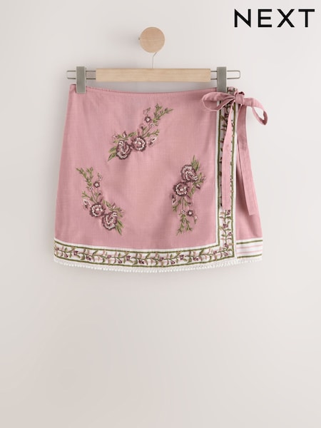 Dusty Pink Wrap Mini Skirt (H56716) | €66
