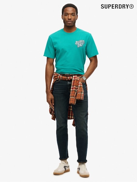 Superdry Blue Loose 100% Cotton Outdoor Narrative T-Shirt (H56741) | €45