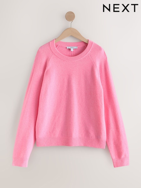 Fluro Pink Supersoft Crew Neck Long Sleeve Jumper (H56925) | €24