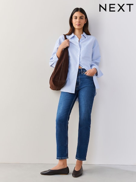 Dark Blue - Slim Cropped Jeans
