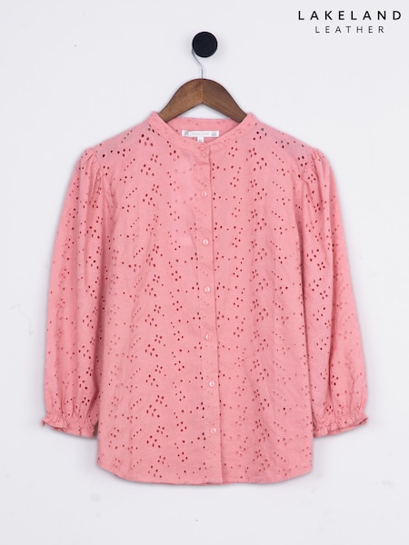 Lakeland Clothing Pink 100% Cotton Joy Embroidered Blouse (H57071) | 298 LEI