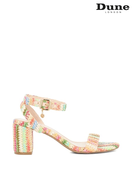 Dune London Natural Memee Mid Block Heel Sandals (H57093) | €117