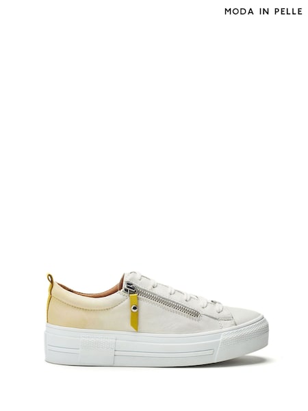 Off White - Moda In Pelle FILICIAN CHUNKY LEATHER TRAINER WITH ZIP AND LACE-UP CLOSURE (H57112) | € 170