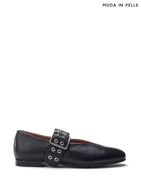 Moda in Pelle Sh Ilice Modern Black Ballerinas With Statement Instep (H57128) | R$ 1.075
