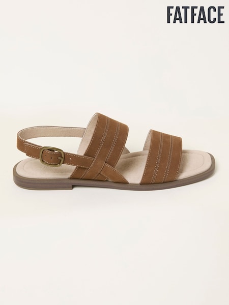 FatFace Tan Brown Amalie Leather Sandal (H57153) | €52