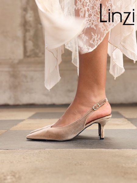 Linzi Brown Light Finesse Pointed Slingback Stiletto Court Heels (H57354) | €50