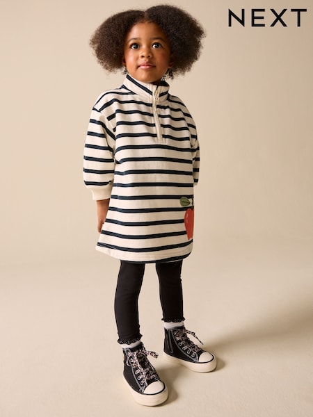 Monochrome Quarter Zip Sweat Dress (3mths-7yrs) (H57634) | €15 - €17.50