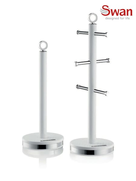 Swan White Towel Pole and Mug Tree Set (H57928) | €35