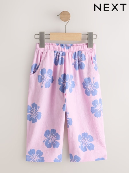 Lilac Purple Flower Barrel Leg Trousers (3mths-7yrs) (H58079) | AED36 - AED46