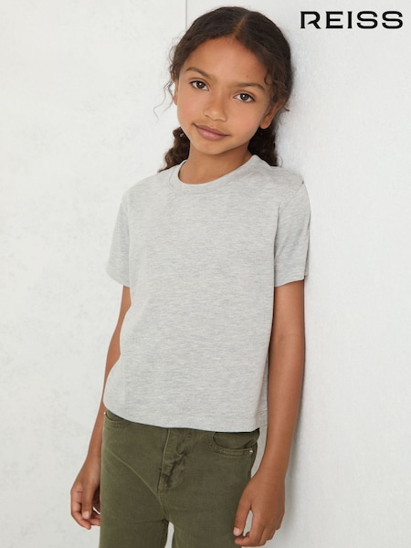 Reiss Grey Marl Blair 3-9 yrs Cotton-Blend Crew-Neck T-Shirt (H58119) | €13