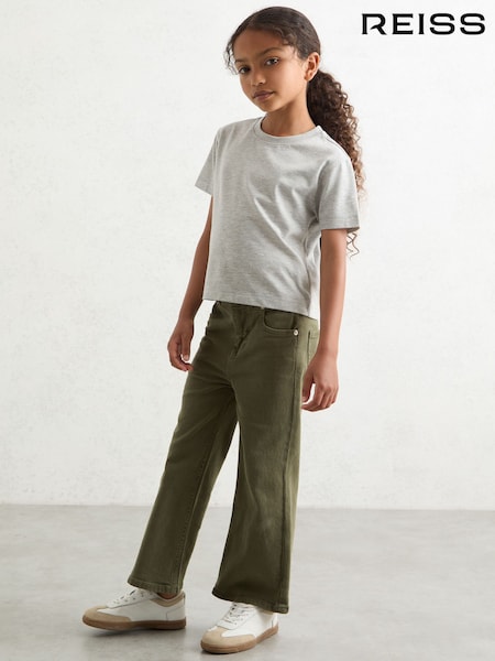 Reiss Grey Marl Blair 9-13 yrs Cotton-Blend Crew-Neck T-Shirt (H58121) | €15