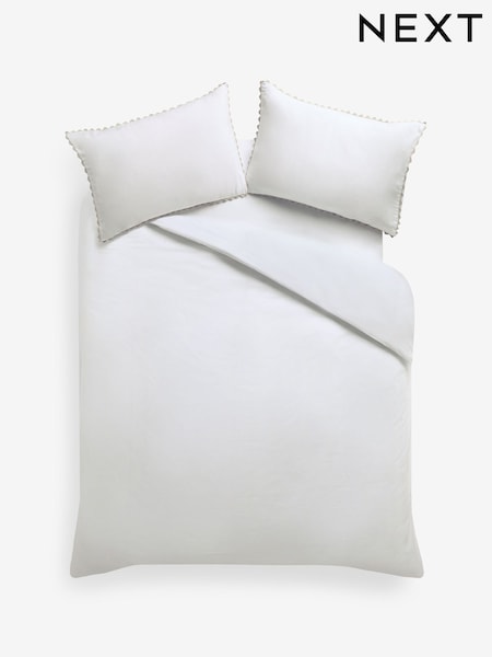 100% Cotton Ric Rac Scallop Edge Duvet Cover and Pillowcase Set (H58259) | ‏127 ر.ق. - ‏220 ر.ق.