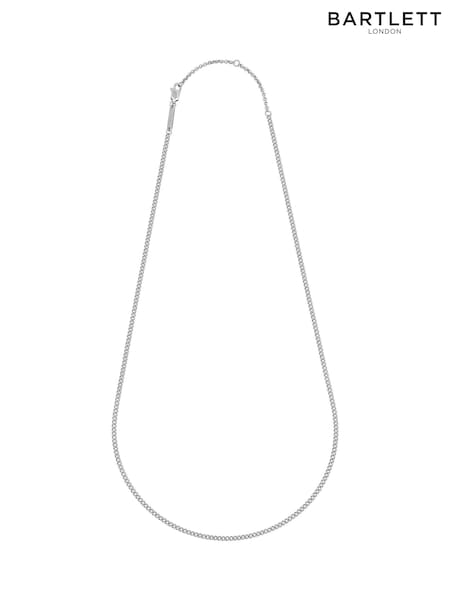 Bartlett Mens Silver Tone Fine Curb Chain Necklace (H58261) | €31