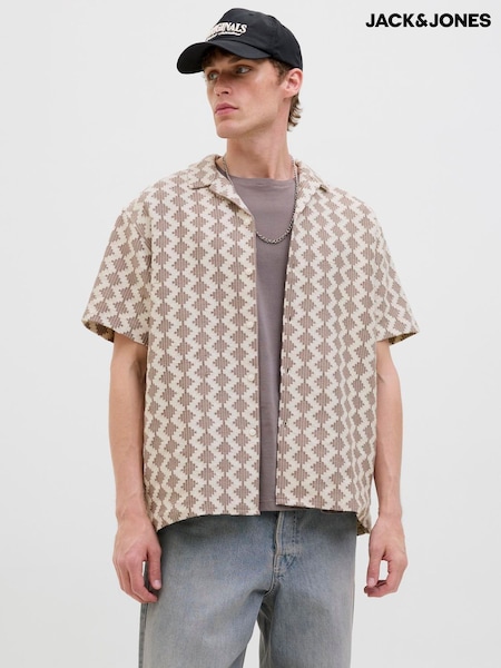 JACK & JONES Short Sleeve Diamond Patterned Shirt (H58296) | 186 LEI