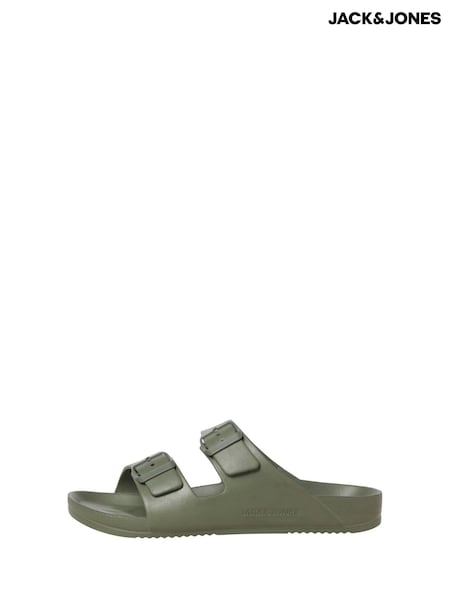 JACK & JONES Brown Buckle Sliders Sandals (H58303) | R$ 195