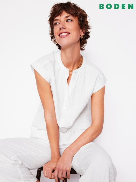 Boden White Double Sleeveless Cloth Top (H58366) | AZN 140