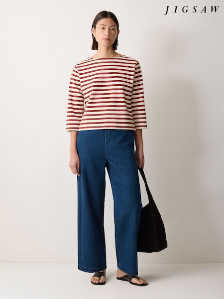 Jigsaw Blue Denim Lyocell Relaxed Trousers (H58391) | €159