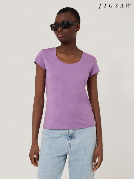 Jigsaw Supima Cotton Scoop Neck T-Shirt (H58392) | ‏176‏₪
