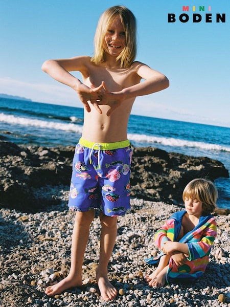 Boden Blue Fish Swim Shorts (H58402) | R$ 190 - R$ 205