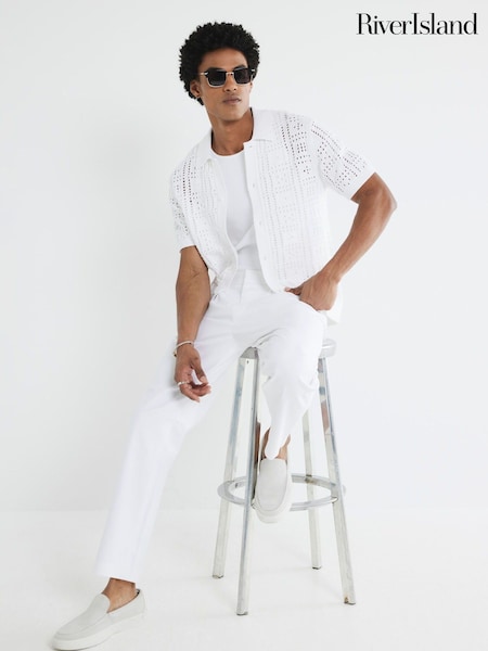 River Island Geo Knit Polo Shirt (H58418) | R$ 355