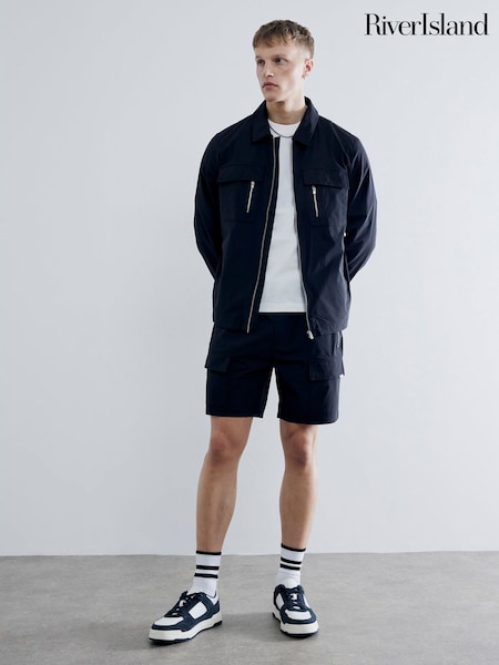 River Island Black Regular Fit Stretch Cargo Shorts (H58421) | AZN 90