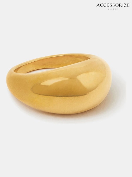 Accessorize Gold Tone 14ct Chunky Dome Ring (H58450) | €28