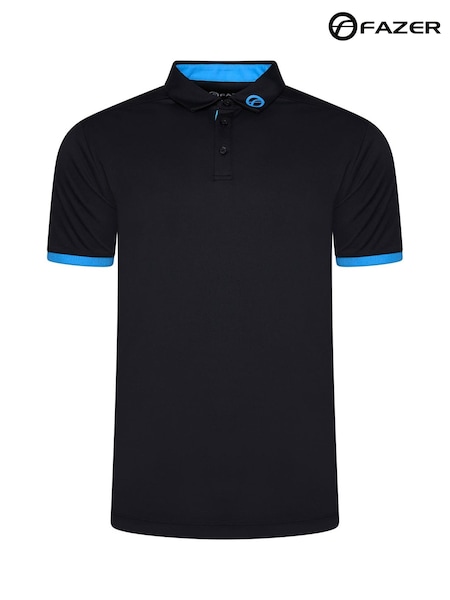 Fazer Mens Leigh Contrast Golf Black Polo Shirt (H58660) | €37