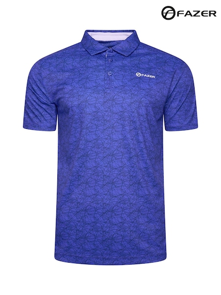 Fazer Mens Blue Chester Scribble Golf Polo Shirt (H58673) | €37