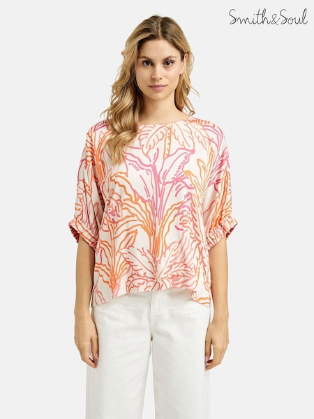 Smith & Soul Printed Round Neck Blouse (H58675) | 633 LEI