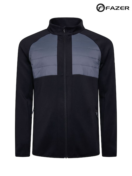 Fazer Mens Ellesmere Quilted Full Zip Black Golf Jacket (H58691) | €77