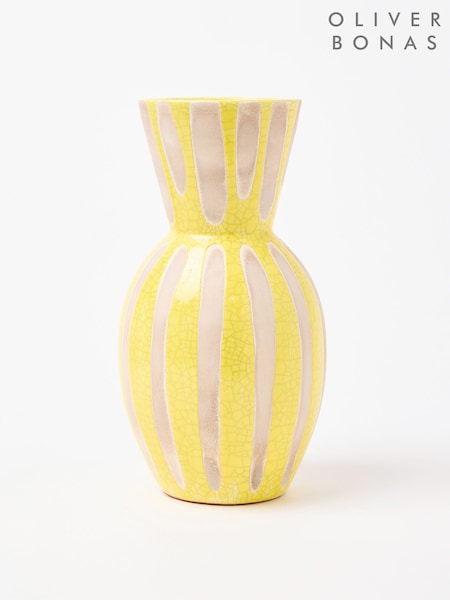 Oliver Bonas Yellow Kairi Crackle Ceramic Vase (H58770) | €45