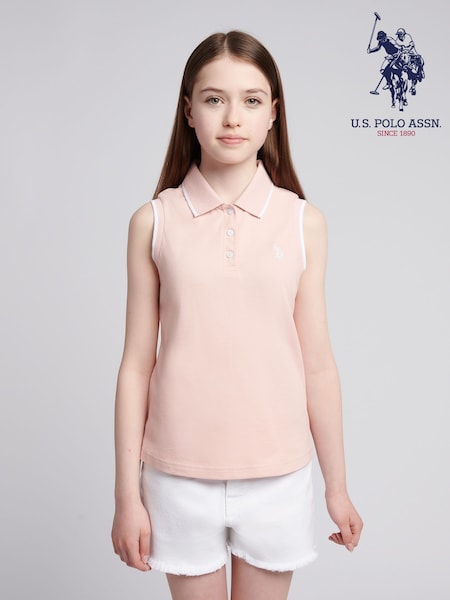 U.S. Polo Assn. Pink Girls Sleeveless Polo Shirt (H58821) | €32 - €37