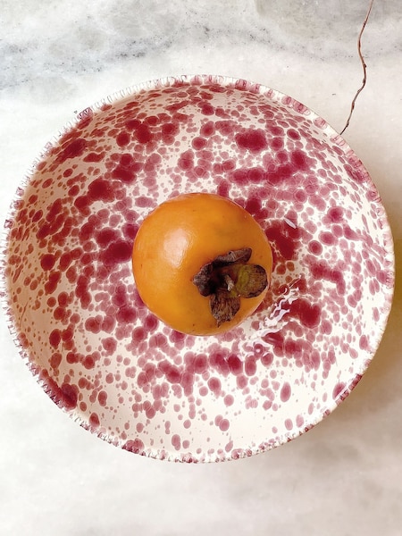 Hot Pottery Set of 4 Cranberry Splatter Pasta Bowls (H58858) | €141