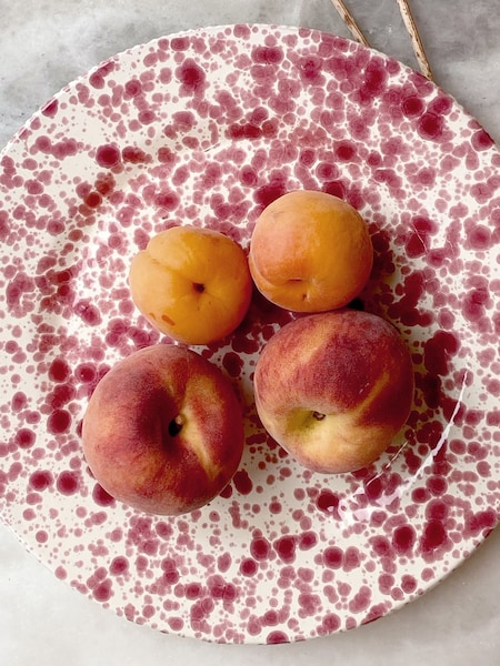 Hot Pottery Set of 4 Cranberry Splatter Dinner Plates (H58878) | €141