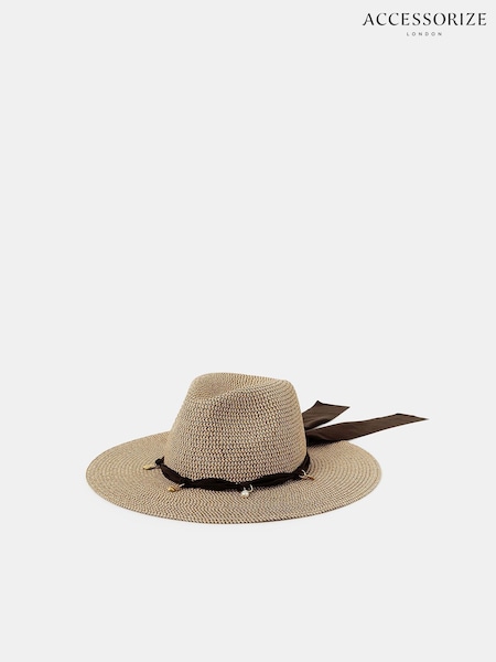 Accessorize Natural Charm Trim Fedora Hat (H58899) | €42