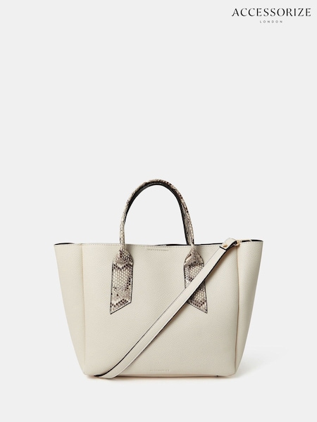 Accessorize Faux Snakeskin Handle Tote Bag (H58901) | 50 €