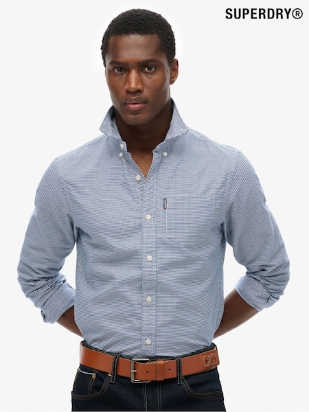 Superdry Blue Essentials Long Sleeve Oxford Shirt (H58922) | €68