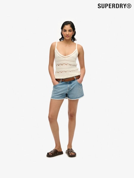 Superdry Blue Mid Rise Denim Hot Shorts (H58947) | €68