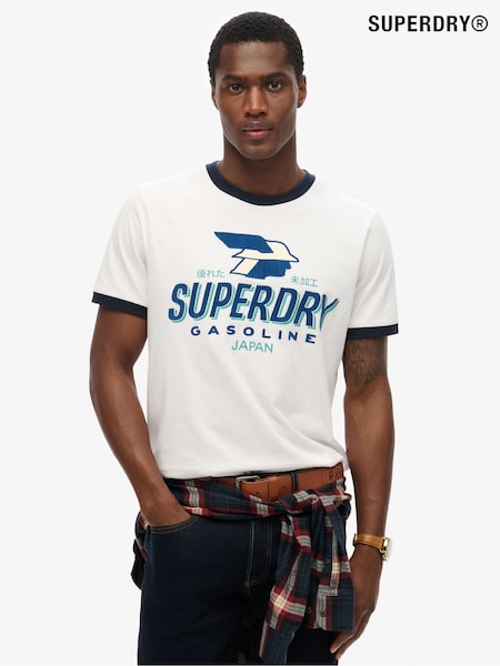 Superdry White Modern Industry Relaxed T-Shirt (H58965) | R$ 295