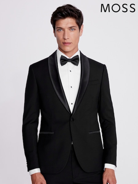 MOSS Black Slim Fit Shawl Lapel Tuxedo Jacket (H59012) | €171