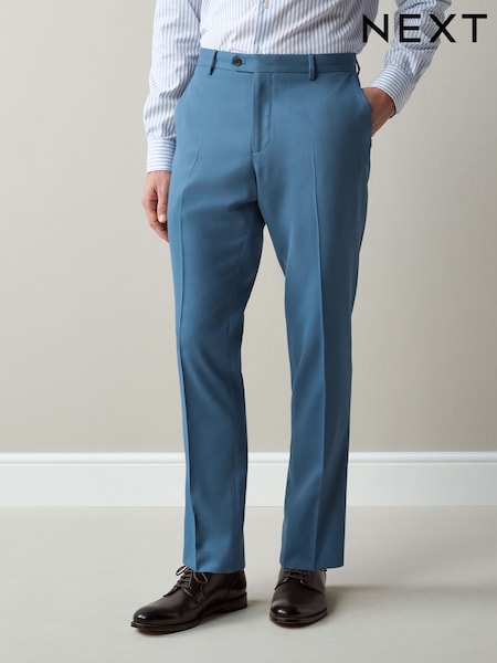 أزرق - تلبيس ضيق - Textured Suit Trousers (H59115) | ‏153 د.إ.‏