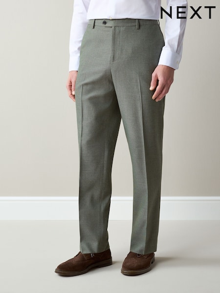 أخضر - تلبيس قياسي - Textured Suit Trousers (H59120) | ‏153 د.إ.‏