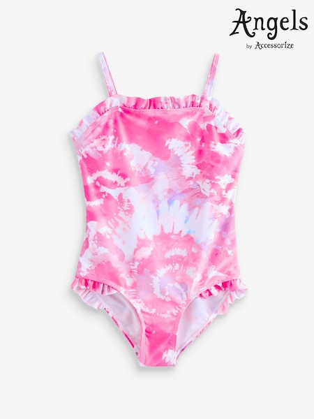 Angels By Accessorize Girls Ruffle Tie Dye Swimsuit (H59128) | 104 LEI - 112 LEI
