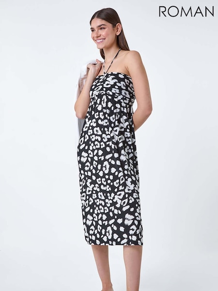 Roman Animal Print Stretch Bandeau Midi Dress (H59160) | €66