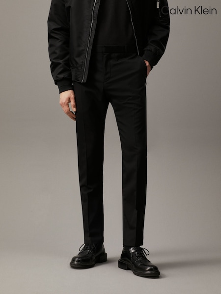 Calvin Klein Black Slim Wool Stretch Suit Trousers (H59212) | AZN 301