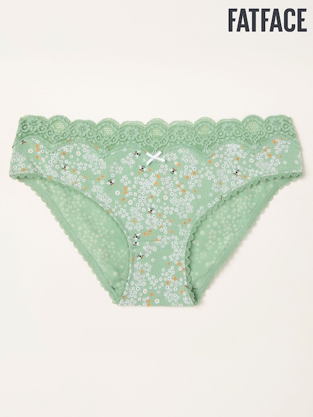 FatFace Green Bee Floral Classic Knickers (H59225) | AED52