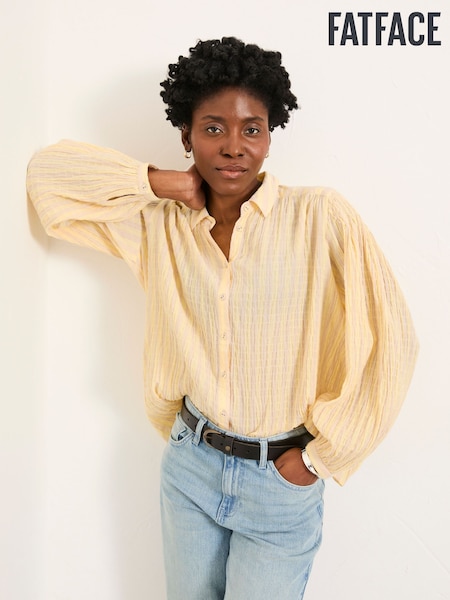 FatFace Ebby Yellow Stripe Blouse (H59304) | OMR29