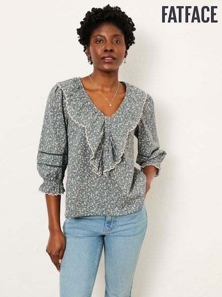 FatFace Carly Blue Ditsy Blouse (H59307) | €65