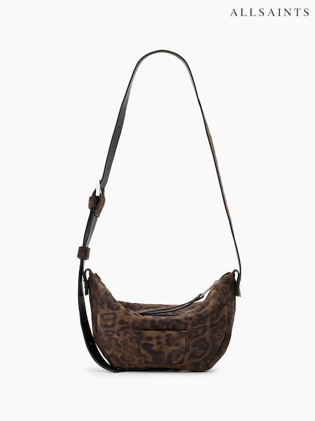 AllSaints Brown Madea Leopard Print Cross-Body Bag (H59404) | €285
