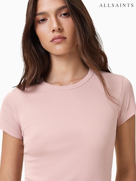 AllSaints Pink Slim Fit Stevie Short Sleeve T-Shirt (H59405) | R$ 345